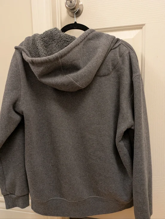 BC Clothing Cozy Gray Sherpa-Lined Zip Hoodie - Picture 4 of 5